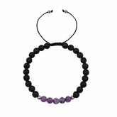 Libela Pulsera de Amatista y Piedras Volcánicas – Joyería Artesanal en Hilo Ajustable para Mujer y Hombre